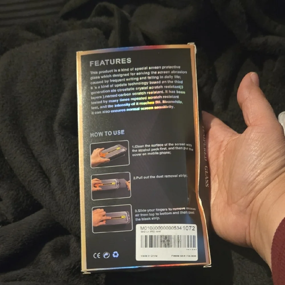 Tempered Glass Screen Protector for 14 Pro Max - Black